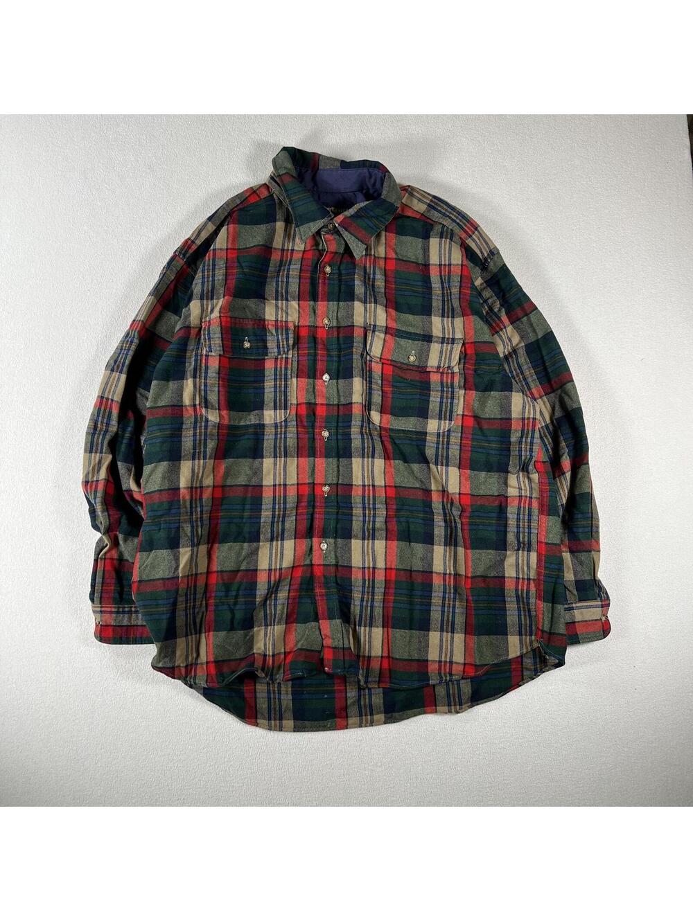 Vtg 90s Nor Wester Wear Wool Warm Flannel Button Down Shirt